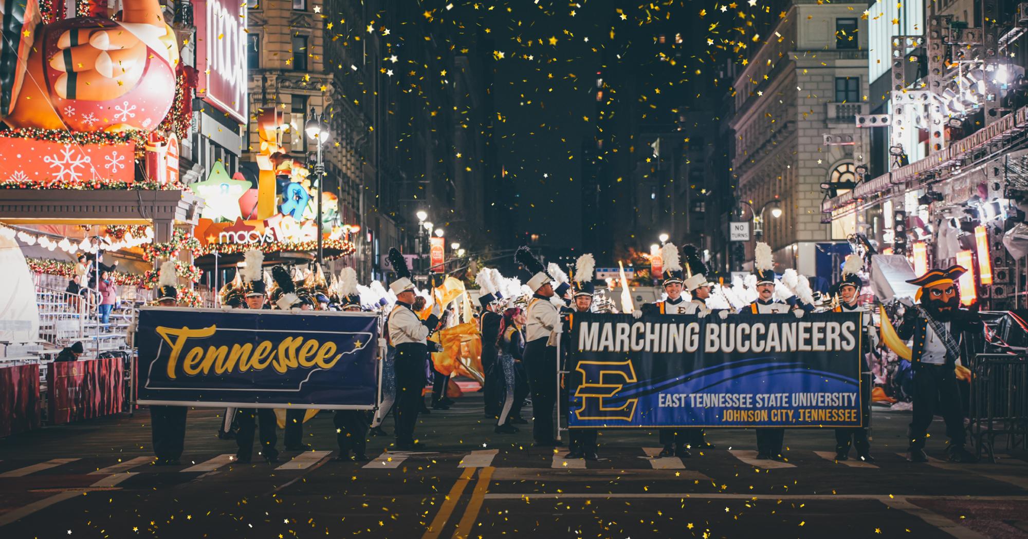 The ETSU Marching Bucs in the Macy's Thanksgiving Day Parade